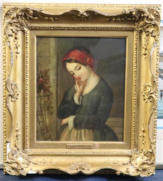 Frank Stone (1800-1859) Portrait of a young woman, 11.5 x 9.75in.